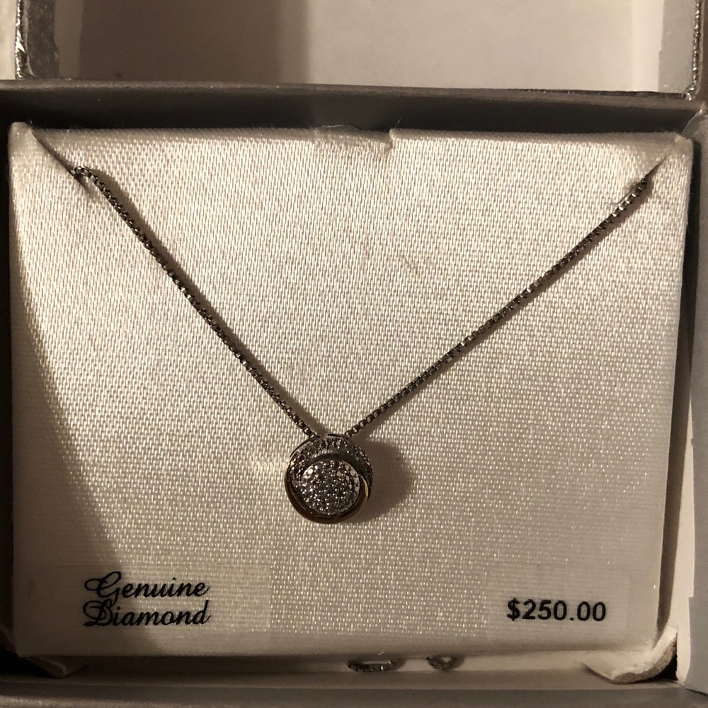 Kohl's Silver Pavé Round Diamond Pendant Necklace